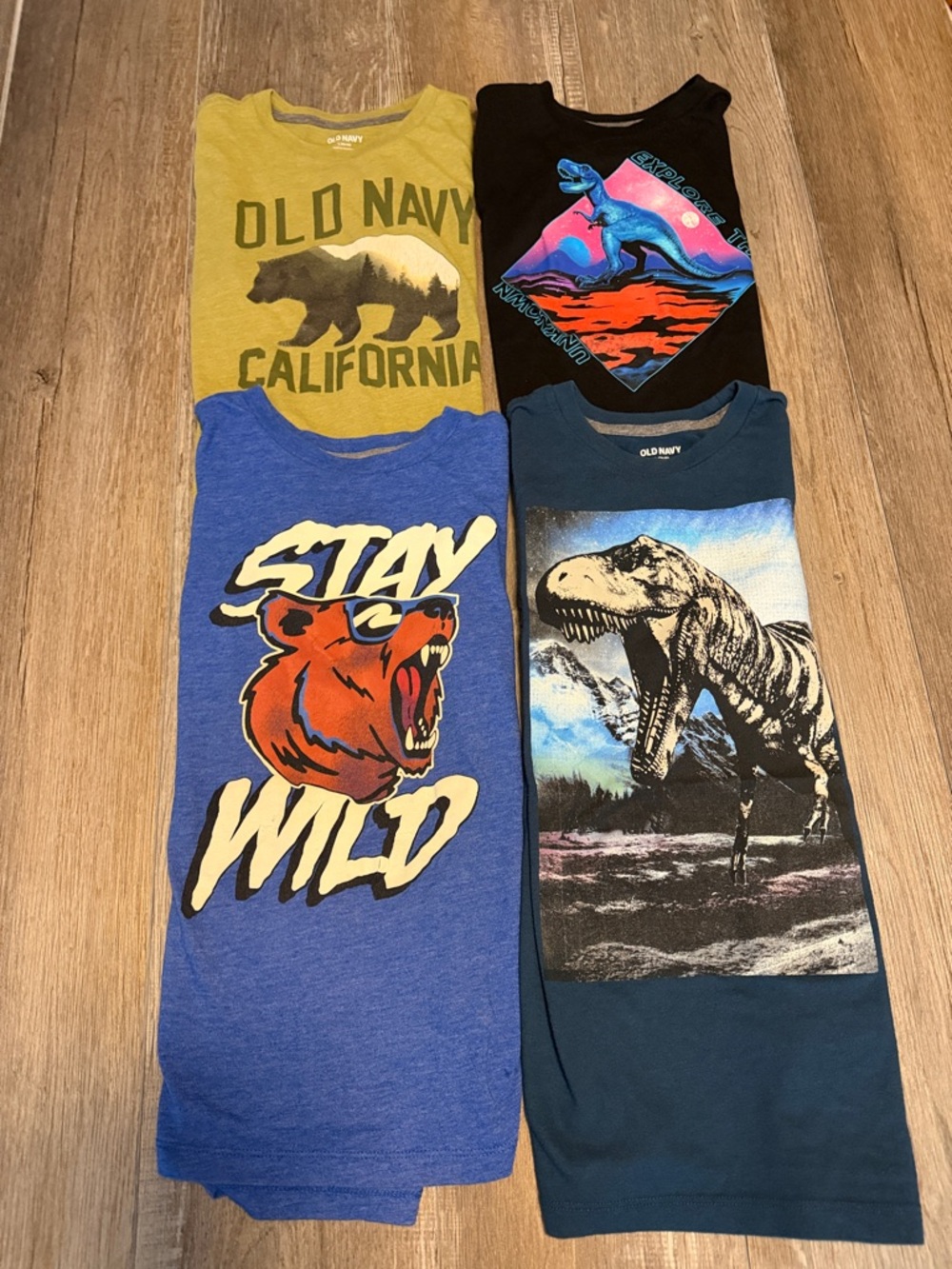 Old Navy Kids' Graphic Tee Bundle - Blue, Black, Yellow, Teal
